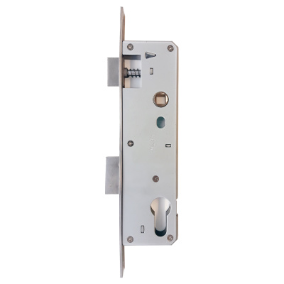 Замок для ПВХ дверей фалевая защелка ригель 850 85/25/8 F=16 нерж. ст.  Замок для ПВХ дверей фалевая защелка ригель 850 85/25/8 F=16 нерж. ст.